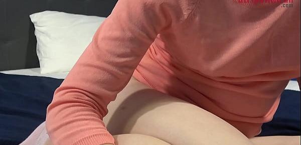  Sexy Pink Haired Teen Olivia Teasing Feet and Pussy Wearing Socks